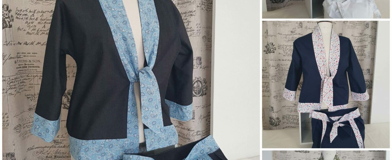 Veste kimono nouée réversible femme et sac